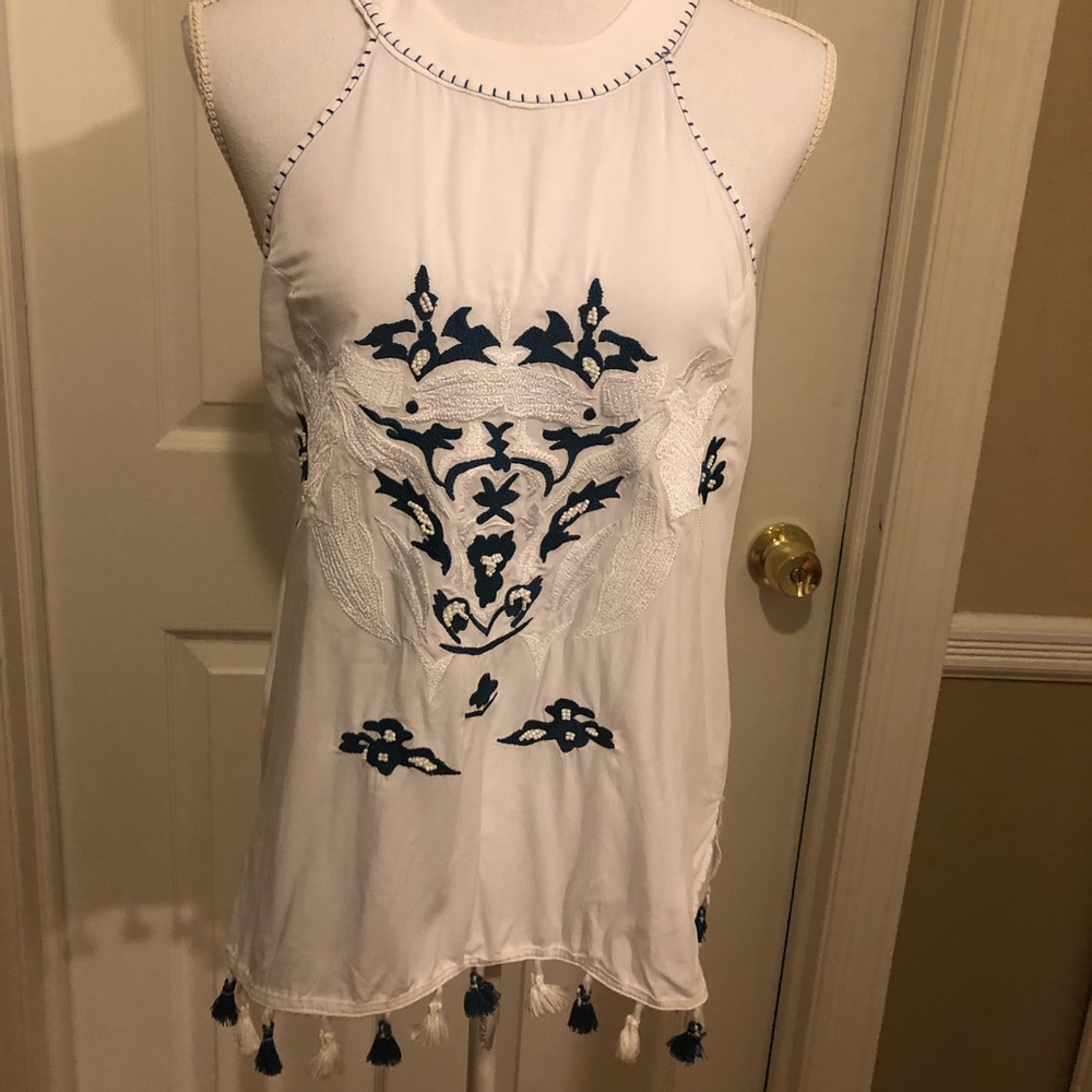 Sleeveless Embroidered Top